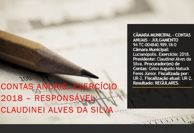 TCESP aprova as Contas do exercício de 2018 da Câmara Municipal de Lucianópolis - SP