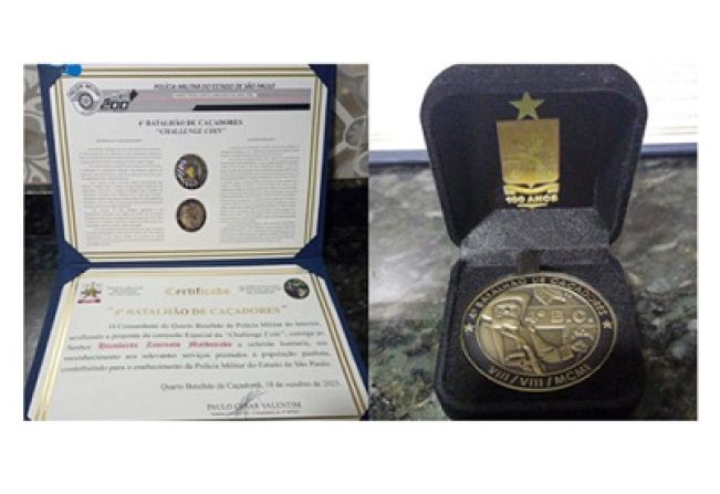 Autoridades da região recebem honraria da Polícia Militar com entrega da “Challenge Coin”